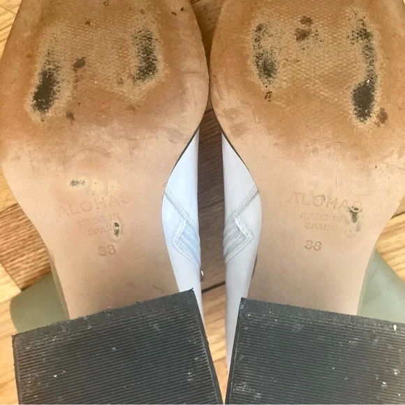 ALOHAS South bicolor green/white heeled boots - Picture 10 of 11